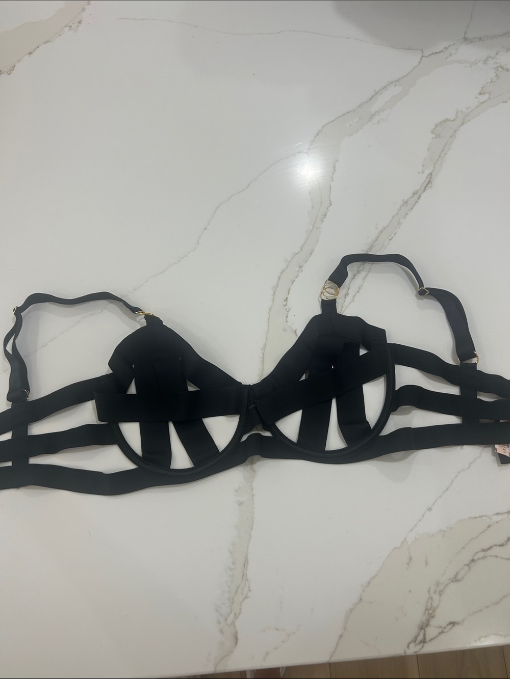 Victoria's Secret Black Strappy Cage Underwire Bra